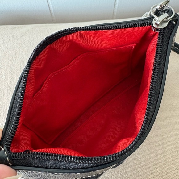 COACH Signature Pleated Wristlet - Black - Picture 6 of 8